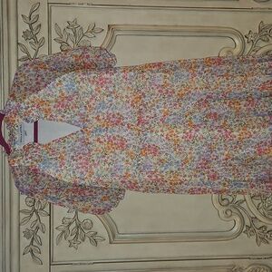 Emma & Michele Floral Dress with Orange and Purple Accents